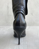 MIU MIU AW1998 LEATHER MOTO HEELED BOOTS - EU 38 / UK 5