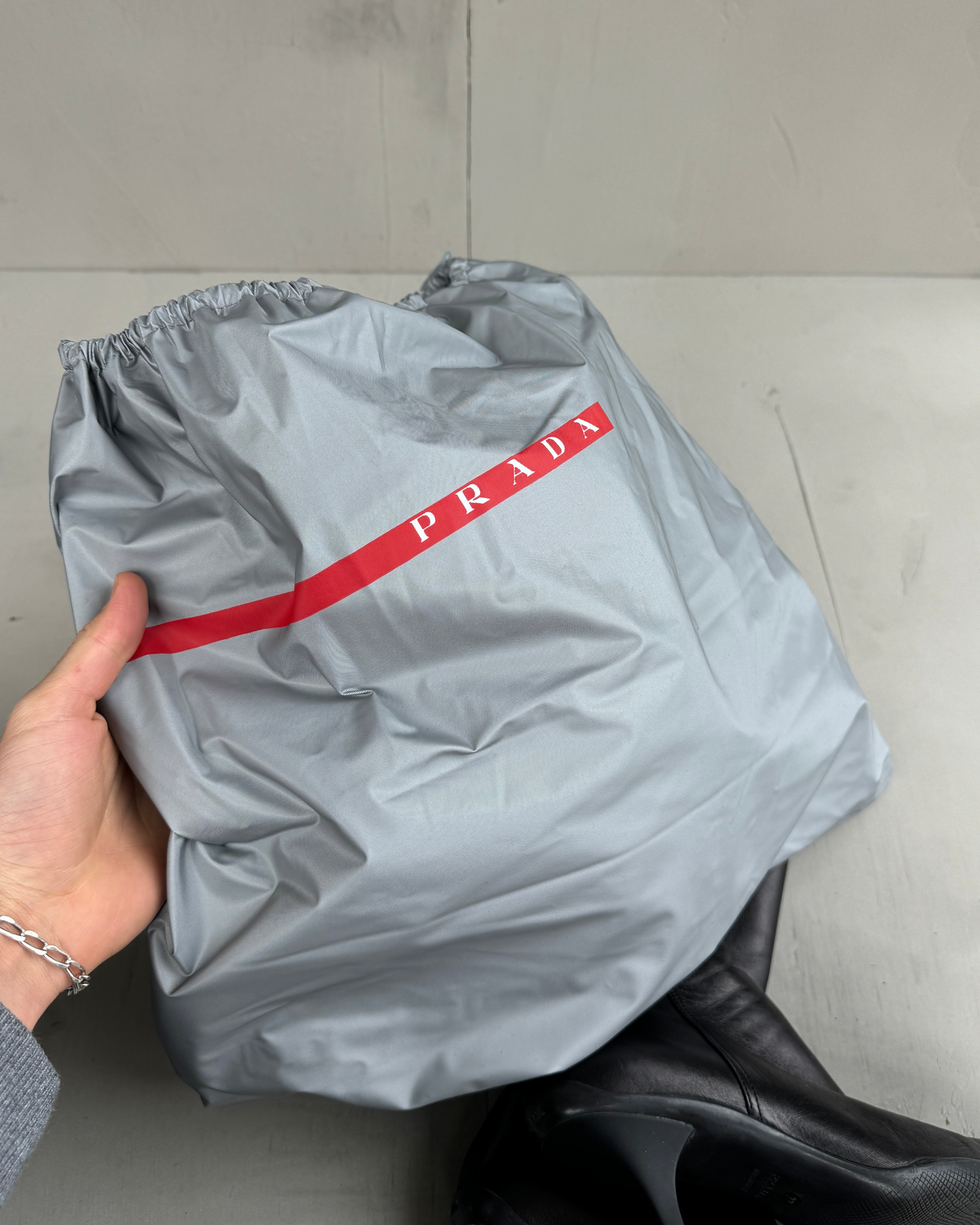 PRADA KITTEN HEEL SPORT LEATHER BOOTS - EU 37