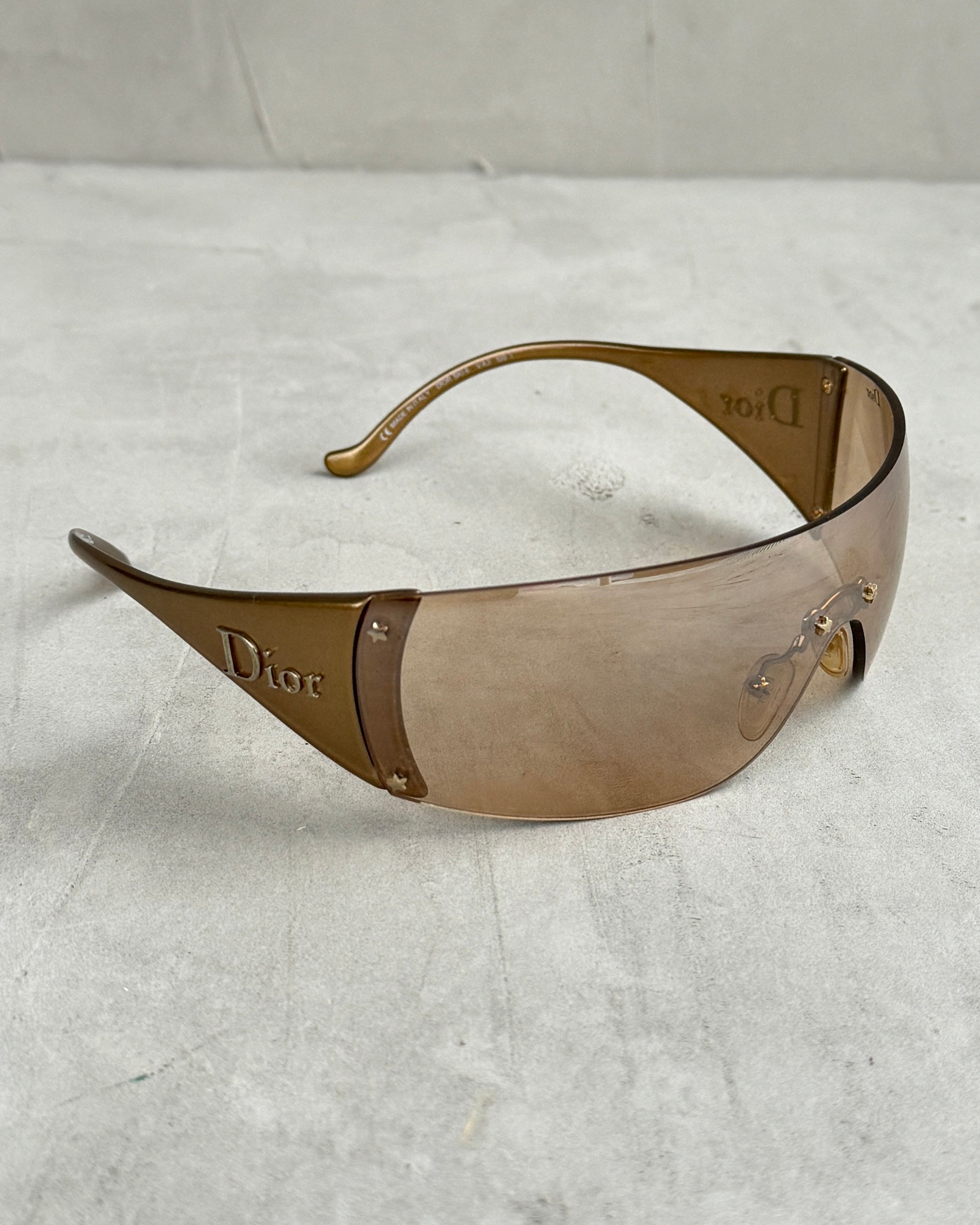 DIOR SKI 6 BROWN WRAP AROUND SUNGLASSES