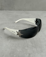 PRADA WRAP AROUND WHITE STAR SUNGLASSES