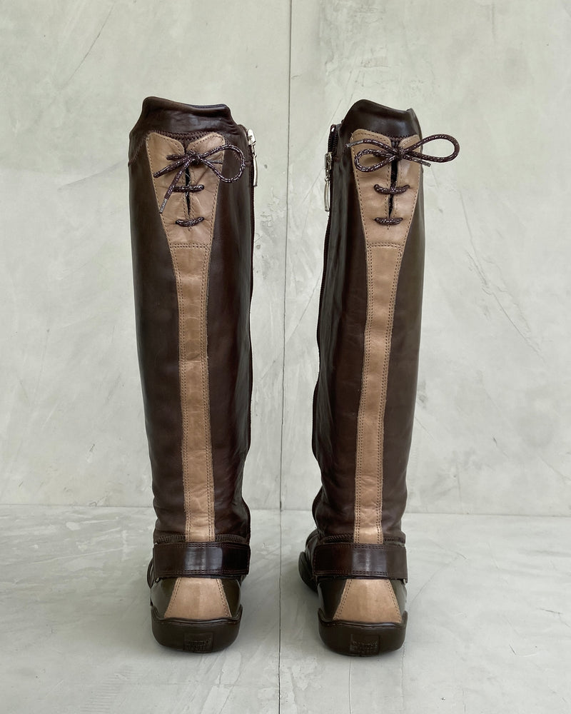 MARITHE FRANCOIS GIRBAUD MFG LEATHER LACE UP BOOTS - EU 40 / UK 7