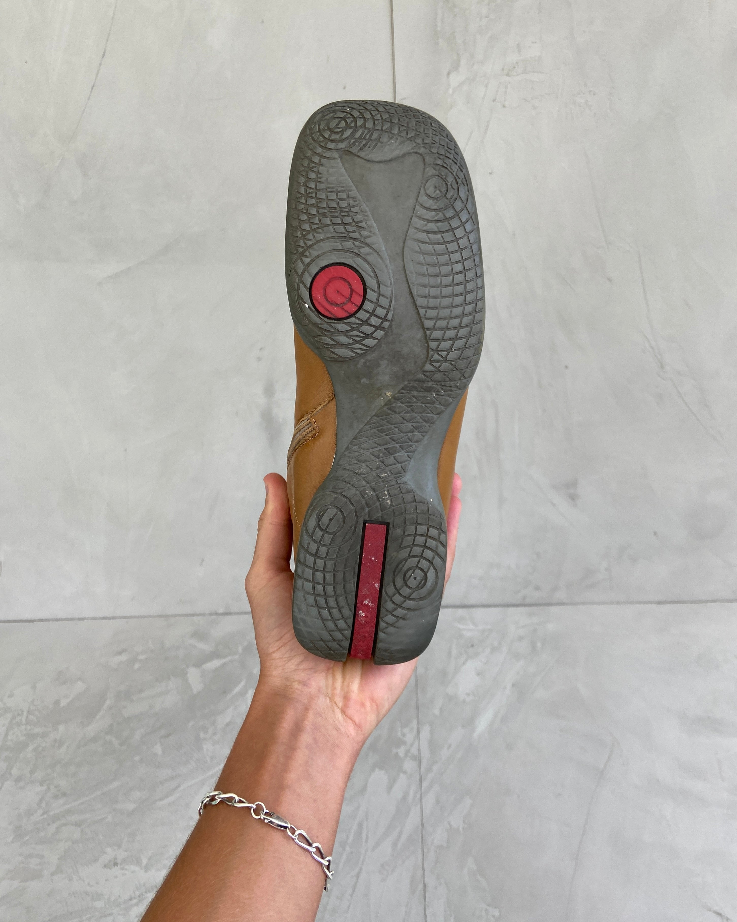 PRADA SPORT 90'S SQUARE TOE LEATHER BOOTS - EU 39 / UK 6