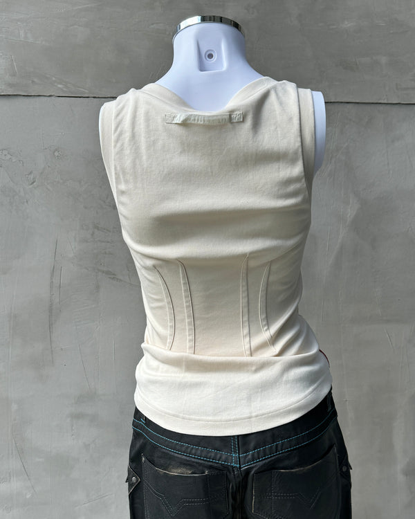 PRADA SPORT 2000'S CREAM VEST TOP - M