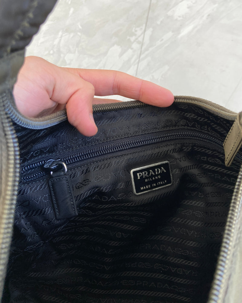 PRADA NYLON KHAKI SHOULDER BAG