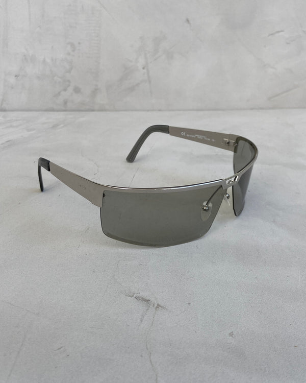 GUCCI SILVER CHROME WRAP SUNGLASSES