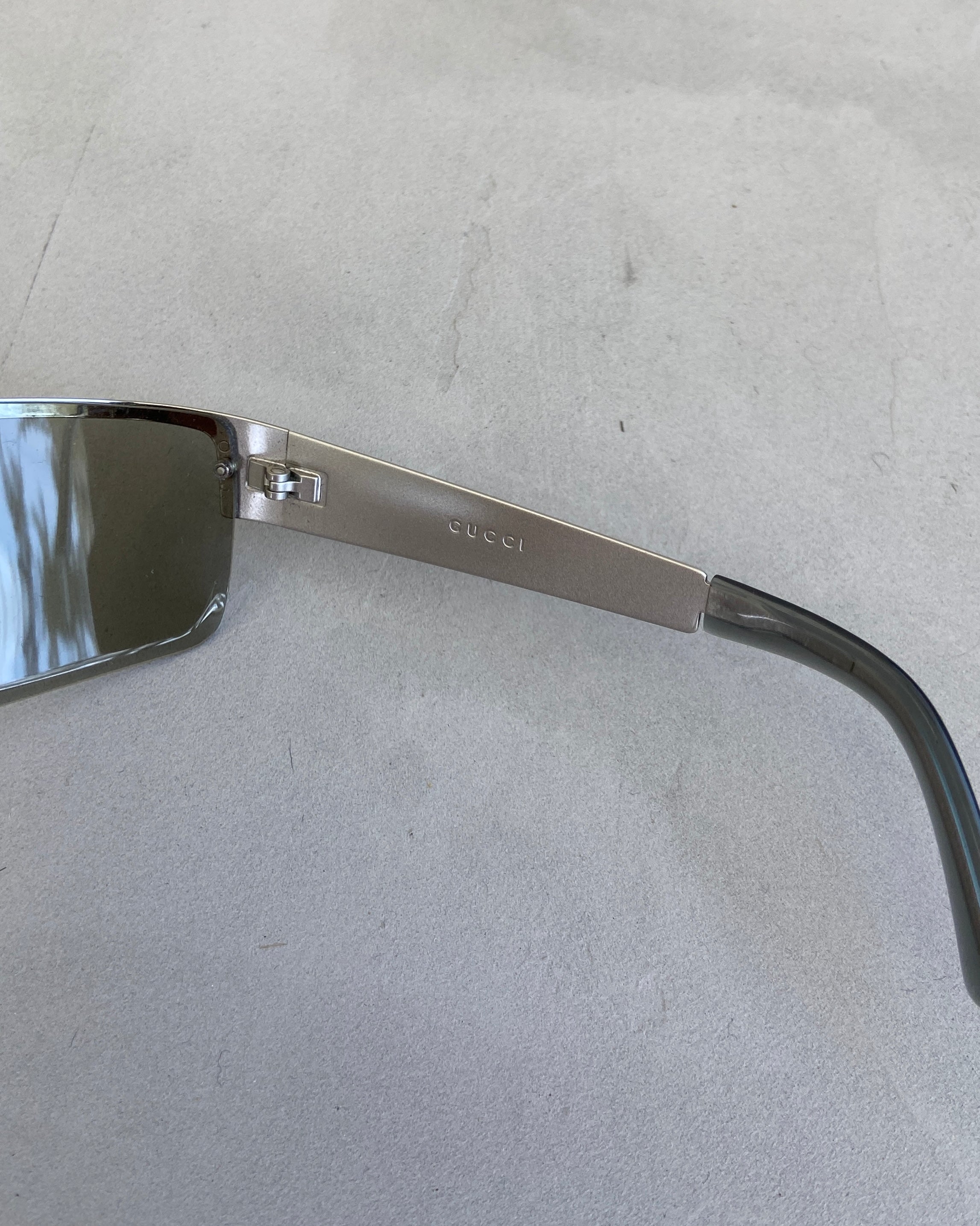 GUCCI SILVER CHROME WRAP SUNGLASSES