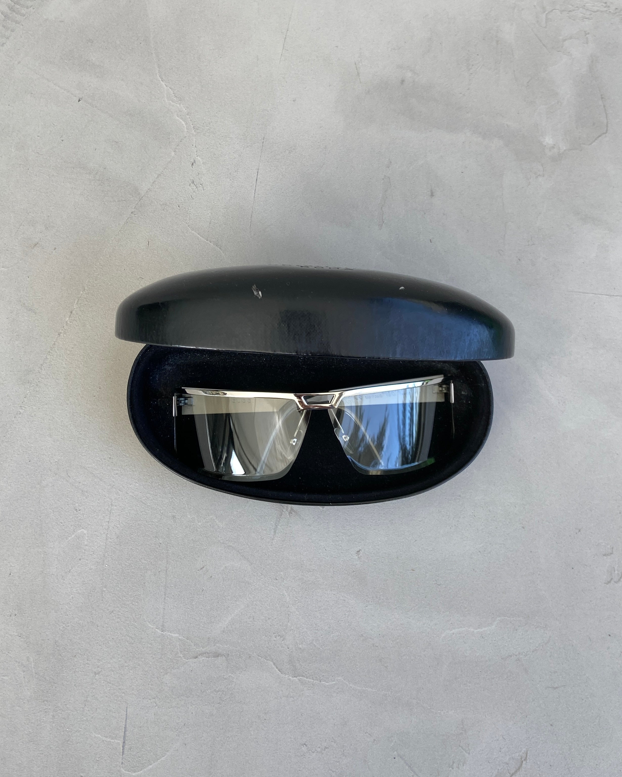 GUCCI SILVER CHROME WRAP SUNGLASSES