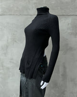 JEAN PAUL GAULTIER JPG BACKLESS TIE RIBBED SWEATSHIRT - M/L