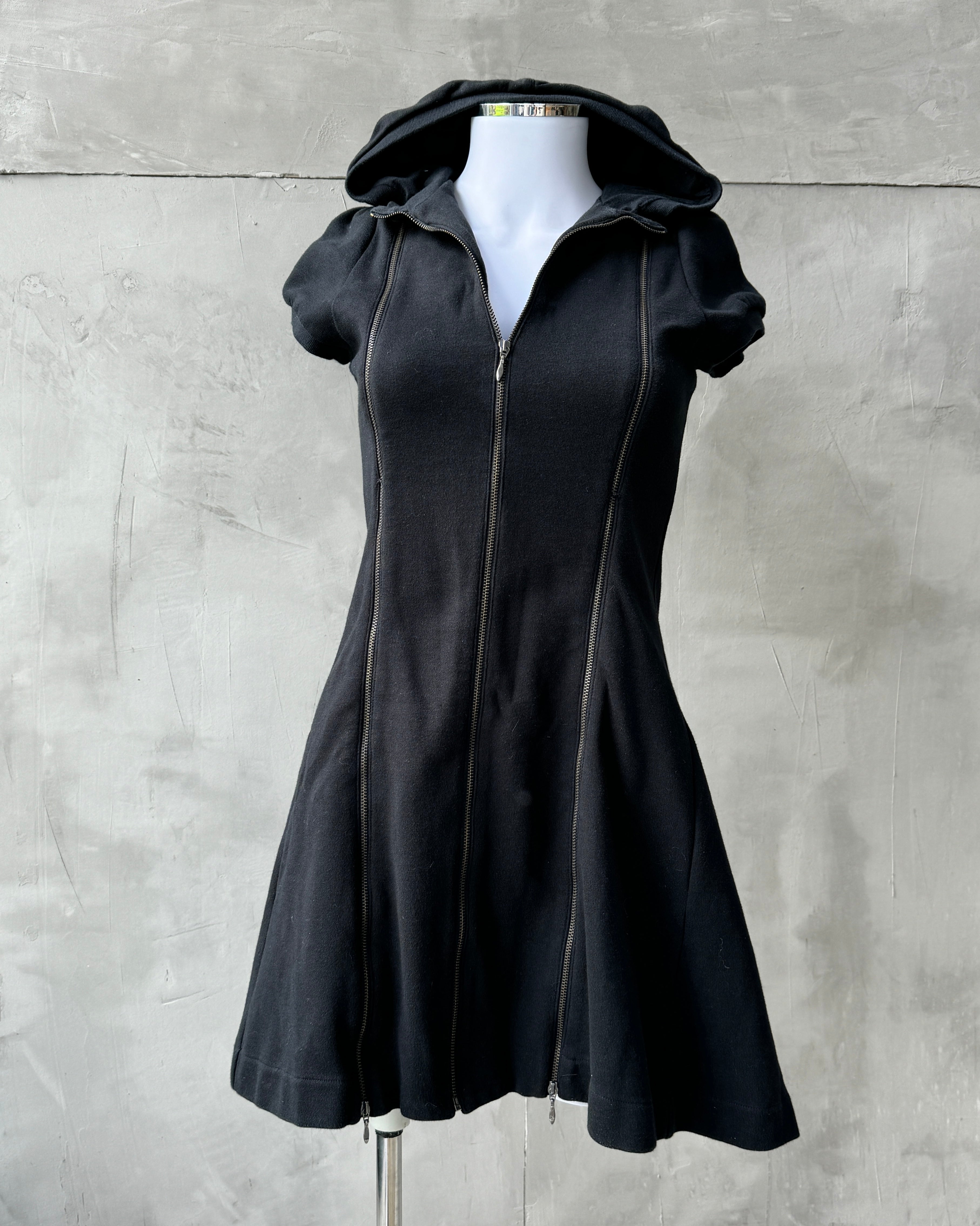 JUNIOR GAULTIER HOODED ZIPPER DRESS - S