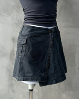 DIESEL 2000'S ASYMMETRIC WRAP MINI SKIRT - M