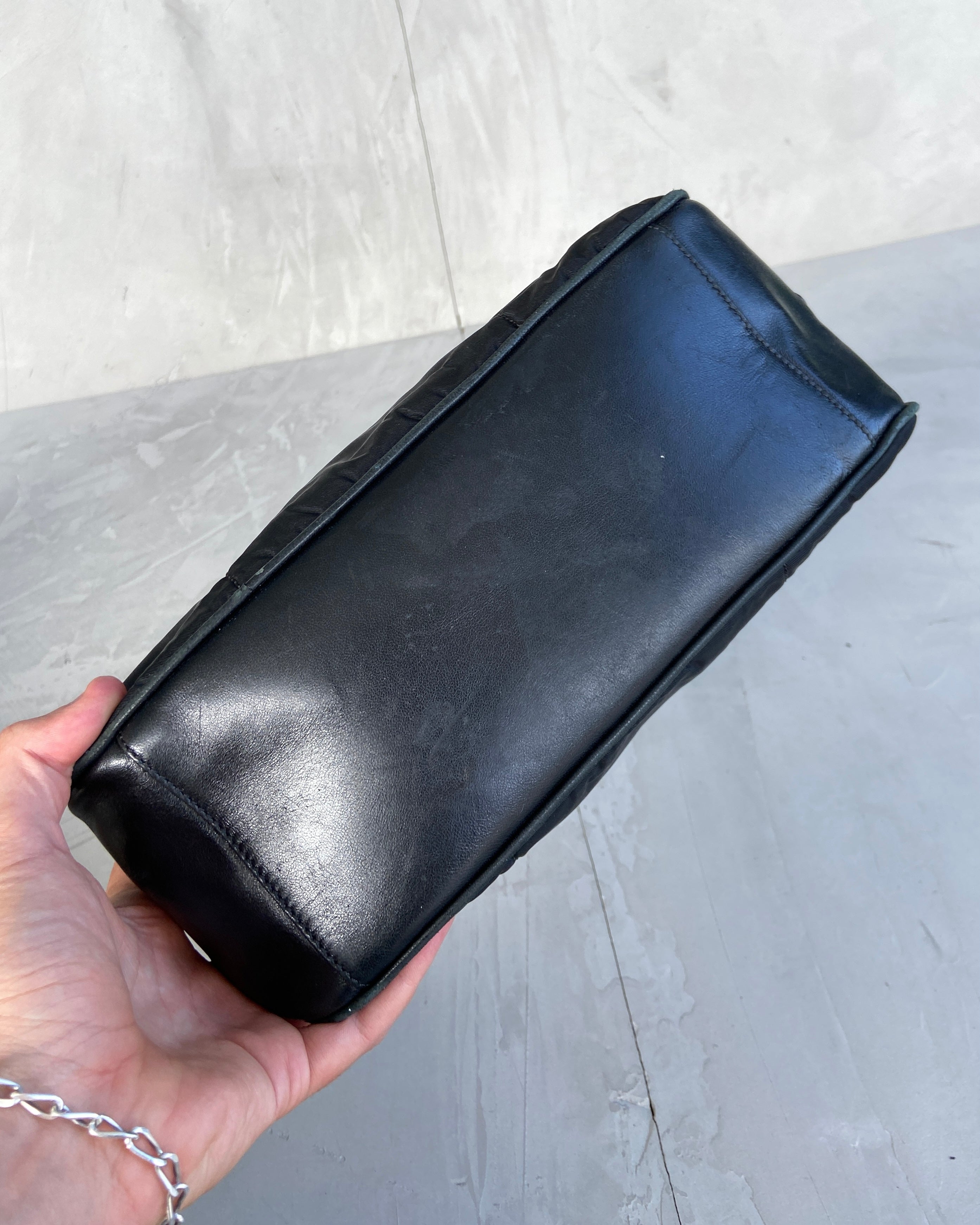 PRADA NYLON & LEATHER SHOULDER BAG