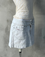 DIESEL 2000'S BLEACHED DENIM MINI SKIRT - M