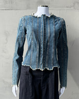 PLEIN SUD JEANS 2000'S DISTRESSED DENIM JACKET