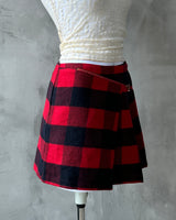 JUNIOR GAULTIER RED TARTAN CHECK PLAID MINI SKIRT - XS/S