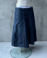 MIU MIU BLUE COTTON MIDI SKIRT - M