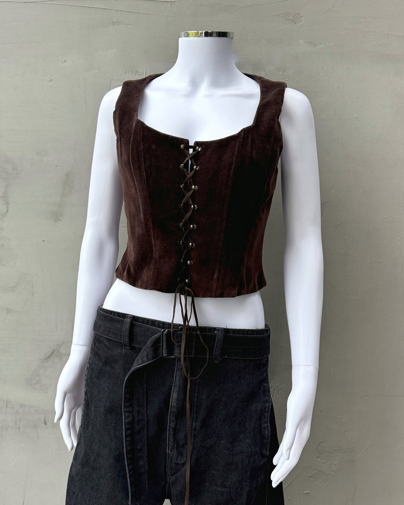 KENZO JUNGLE VELVET CORSET TOP - M/L