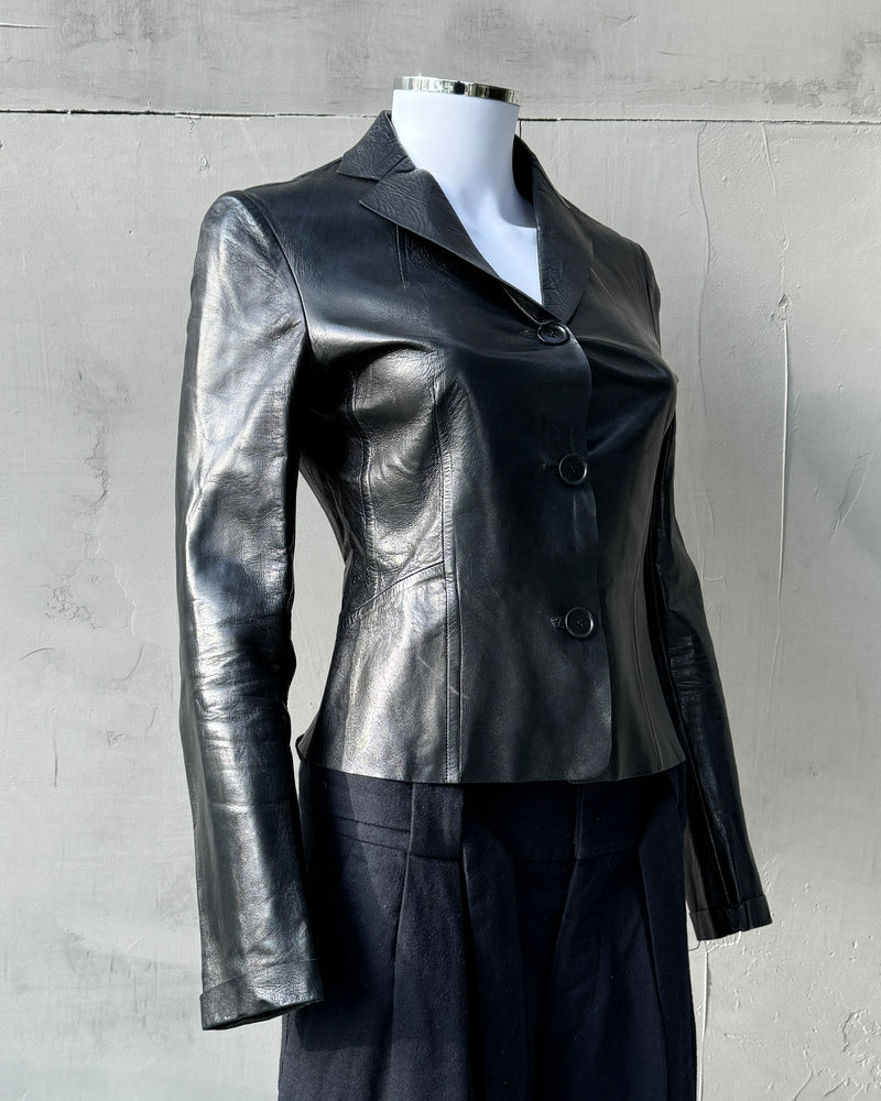 CALVIN KLEIN COLLECTION SS97 LEATHER BLAZER - XS