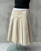 PRADA SPORT NYLON BEIGE PLEATED MIDI SKIRT - M