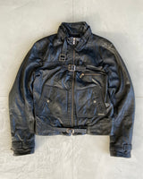 JOHN GALLIANO 90'S BUCKLE LEATHER JACKET - M