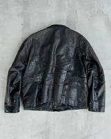 1980'S FIREMAN CLASP LEATHER JACKET - L