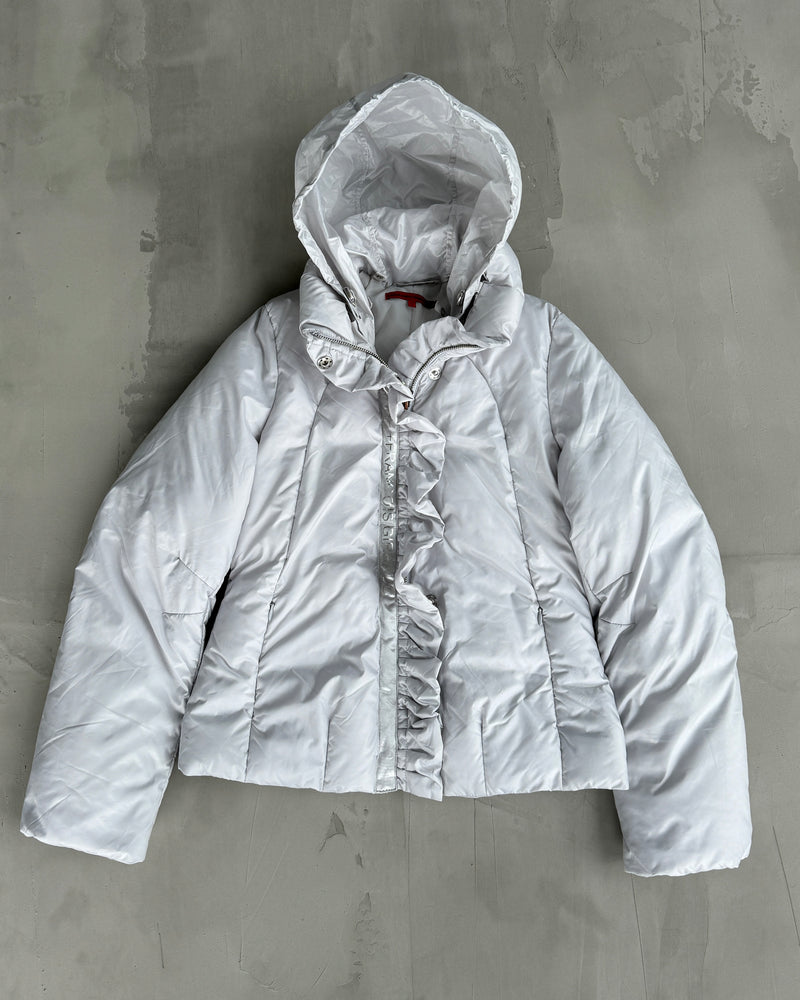 MARITHE FRANCOIS GIRBAUD MFG SILVER PUFFER JACKET - S