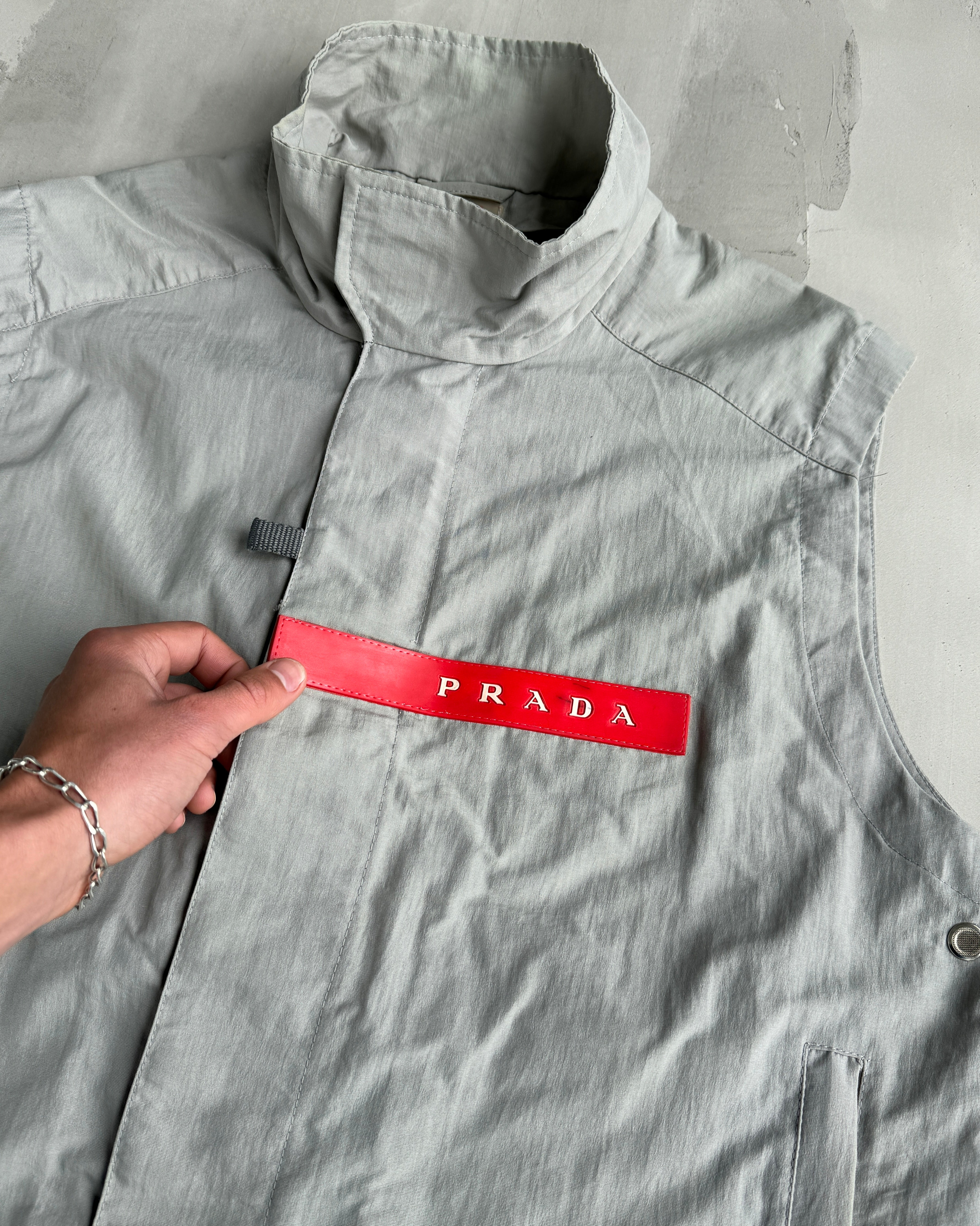PRADA LUNA ROSSA WAISTCOAT JACKET - L