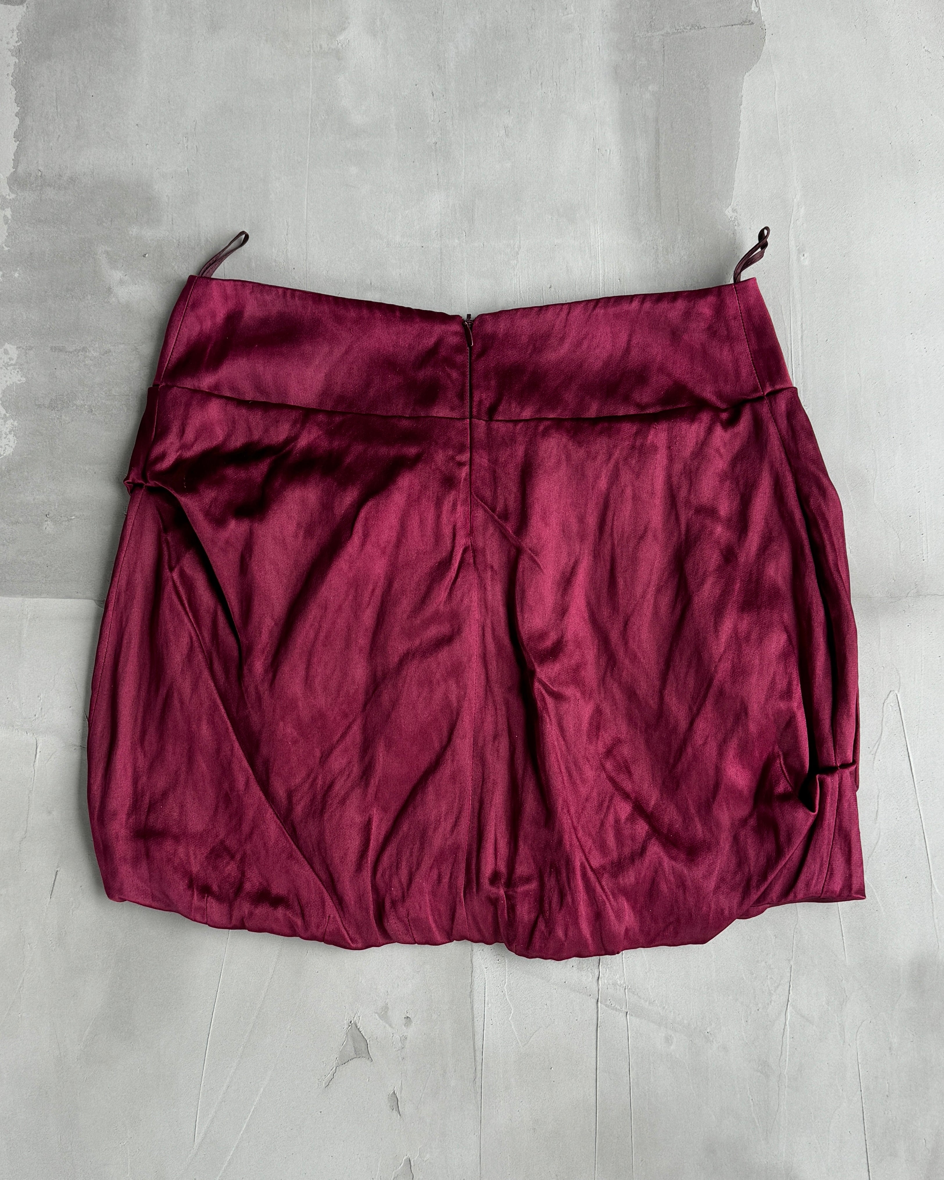 PRADA RED SILK MINI SKIRT - S