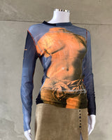 JEAN PAUL GAULTIER SS1999 SOLEIL VENUS DE MILO MESH TOP - M