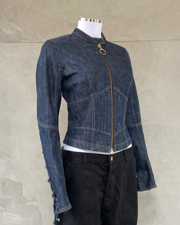 PRADA SPORT LACE UP DENIM JACKET - UK 10 / M