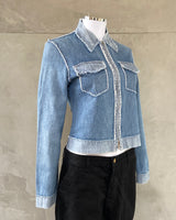 GAULTIER 'JPG JEAN'S' RAW HEM DENIM JACKET - M