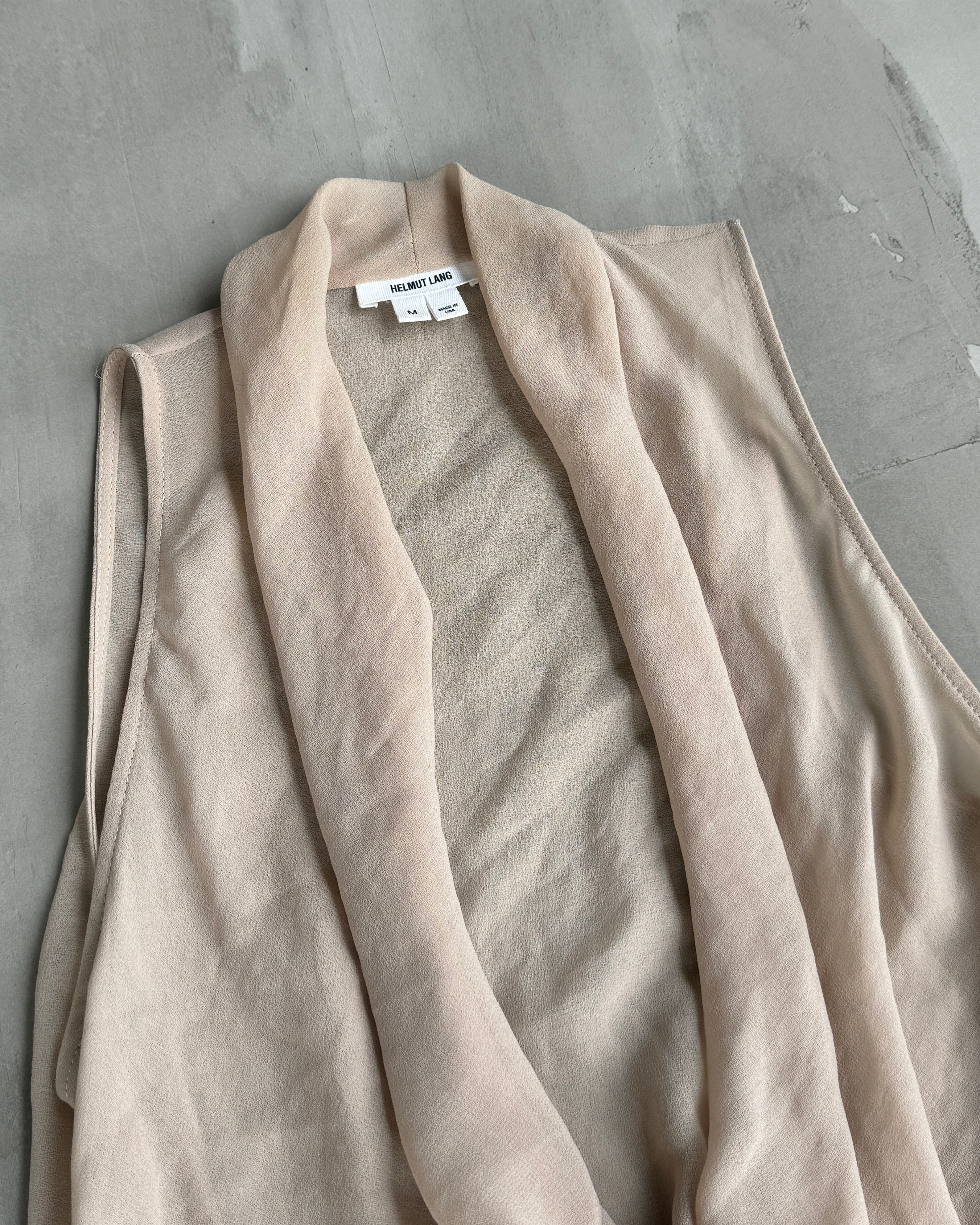 HELMUT LANG WRAP SHEER TOP - M