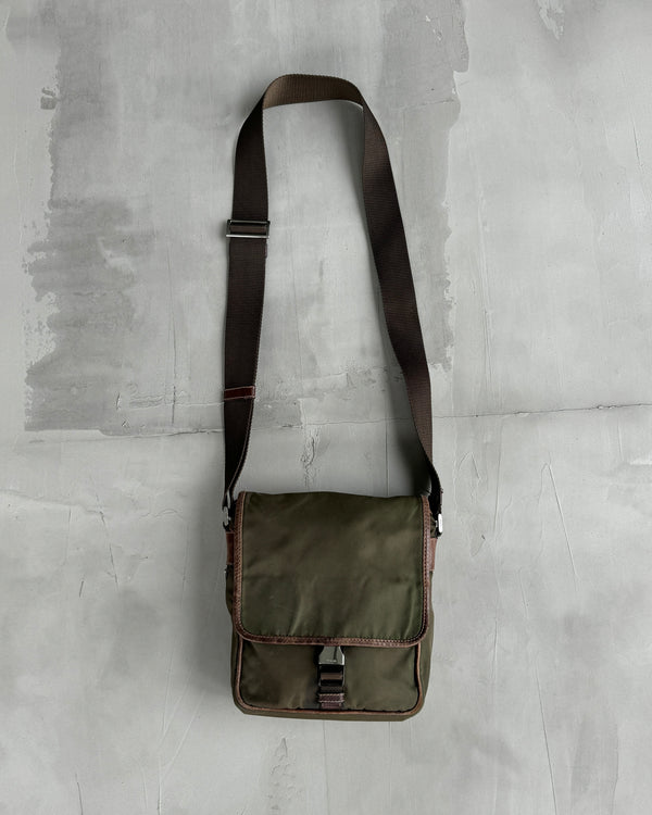 PRADA 2000'S KHAKI CROSS BODY SIDE BAG