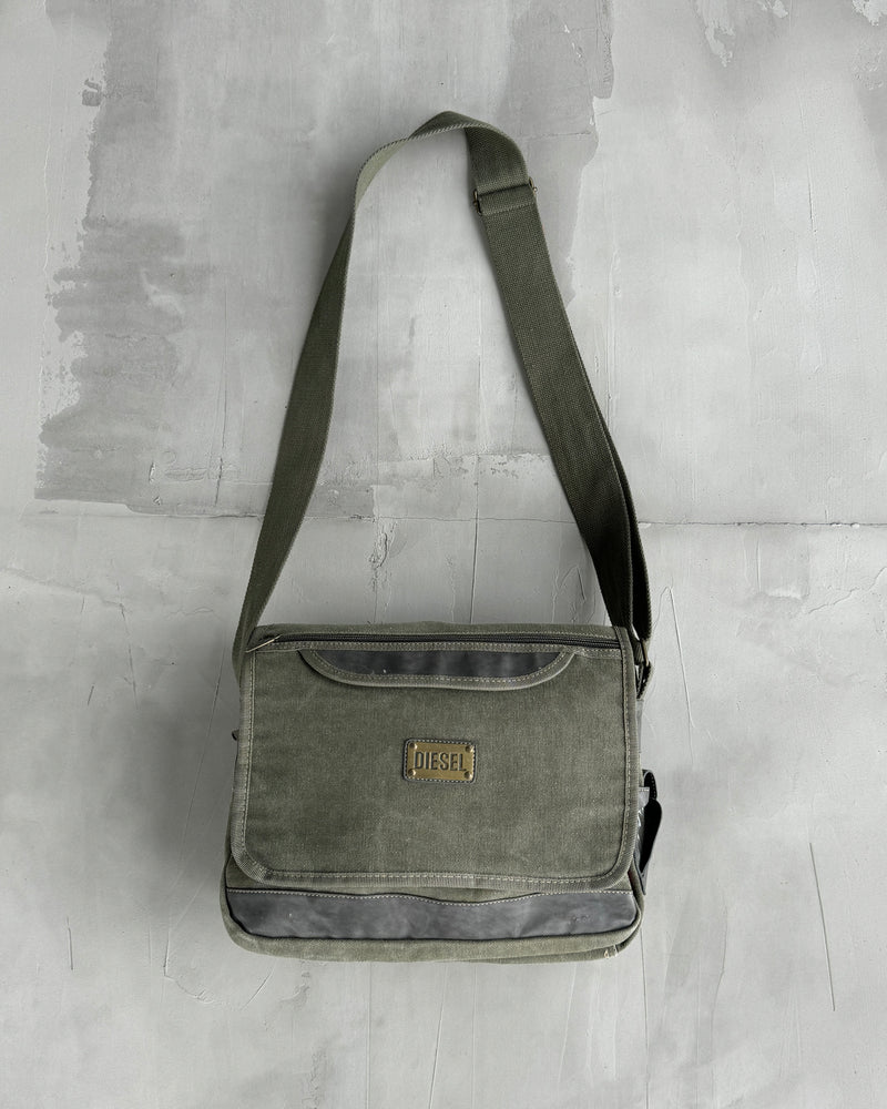 DIESEL 2000'S LARGE CANVAS CROSS BODY BAG