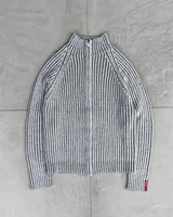 RIBBED KNIT ZIP-UP SWEATSHIRT - M