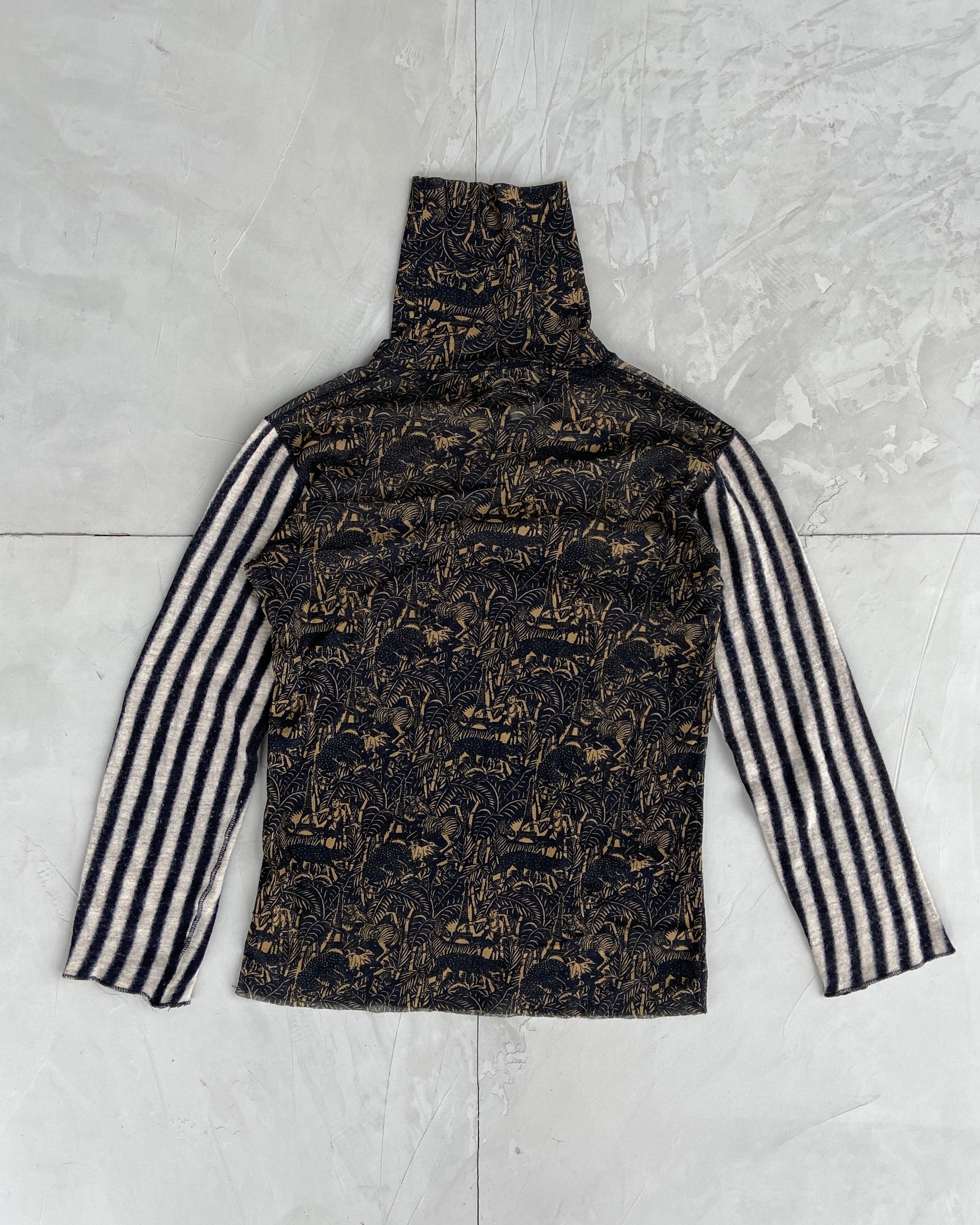 JEAN PAUL GAULTIER SS01 GRAPHIC MESH TOP - M/L