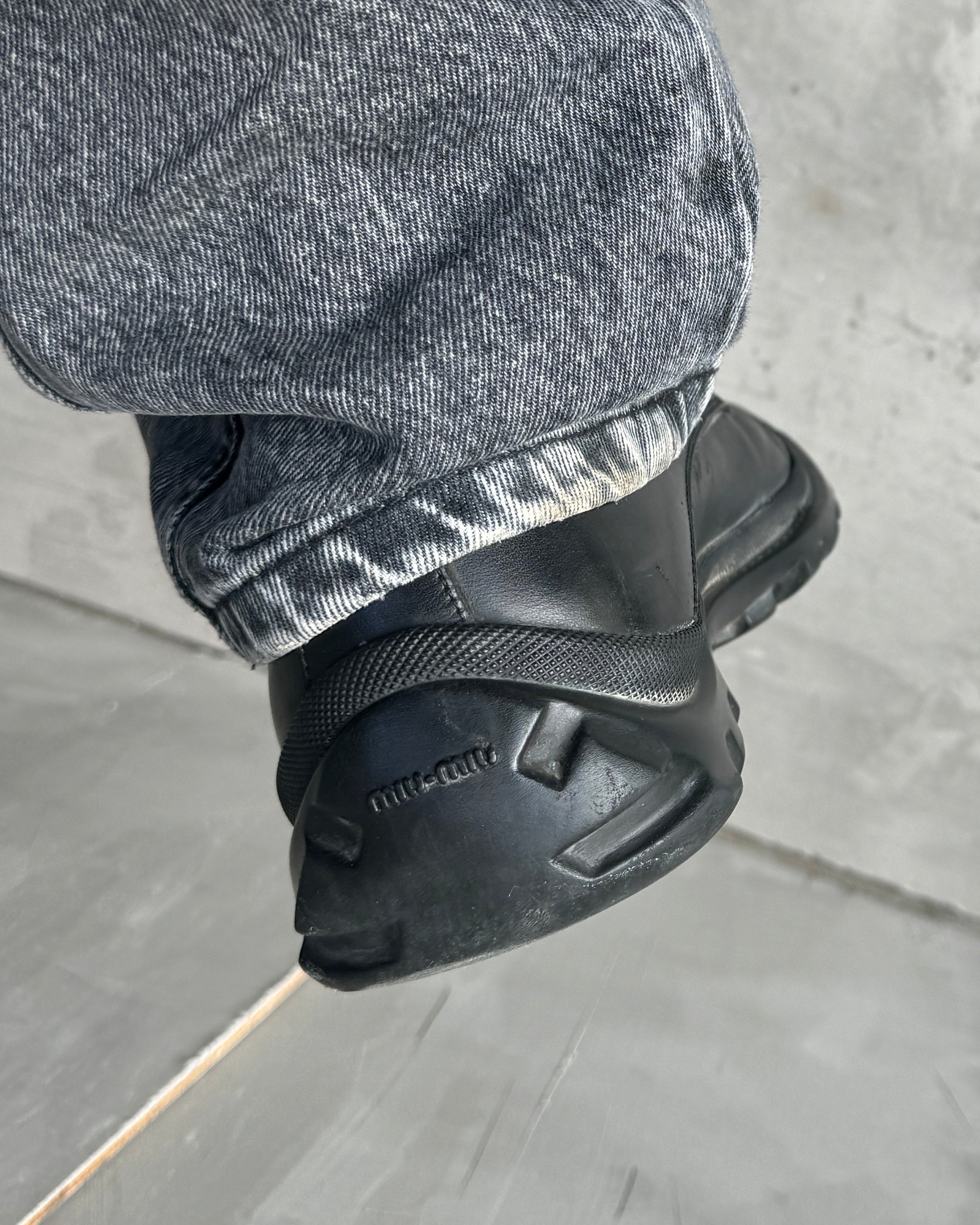 MIU MIU 90'S BUBBLE SOLE LEATHER DERBY'S - UK 11 / EU 46