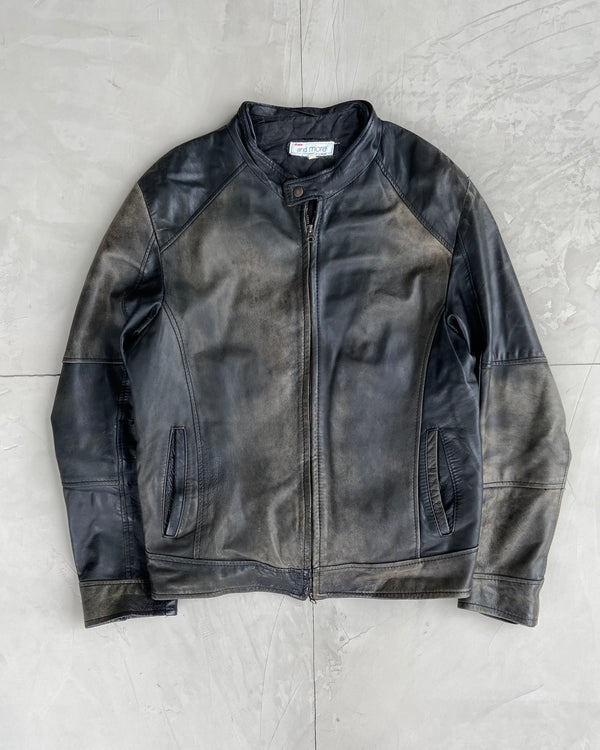 90'S LEATHER BIKER JACKET - M/L