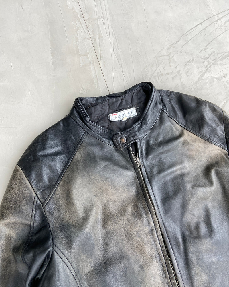 90'S LEATHER BIKER JACKET - M/L