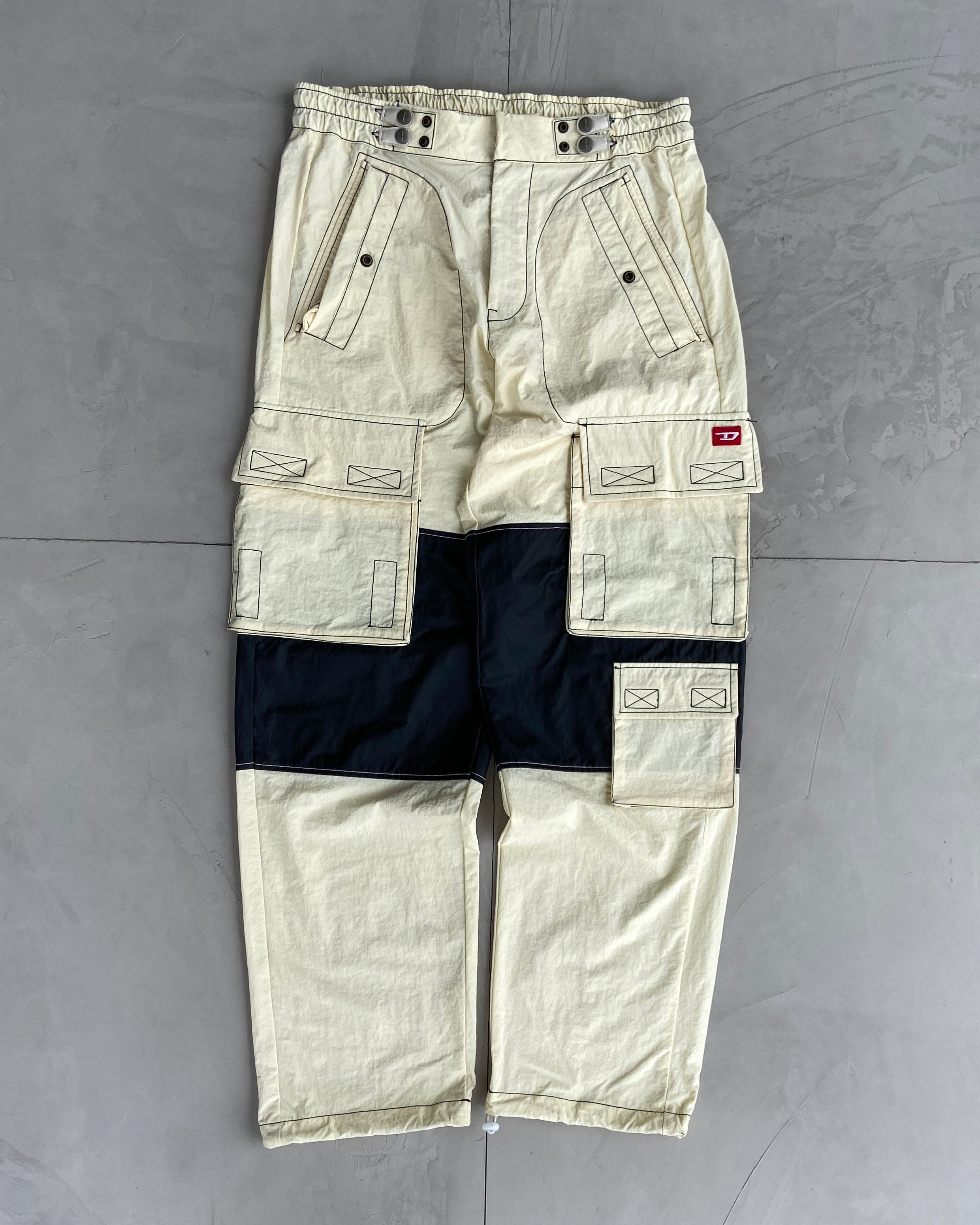 DIESEL AW22 NYLON CARGO TROUSERS - W32"