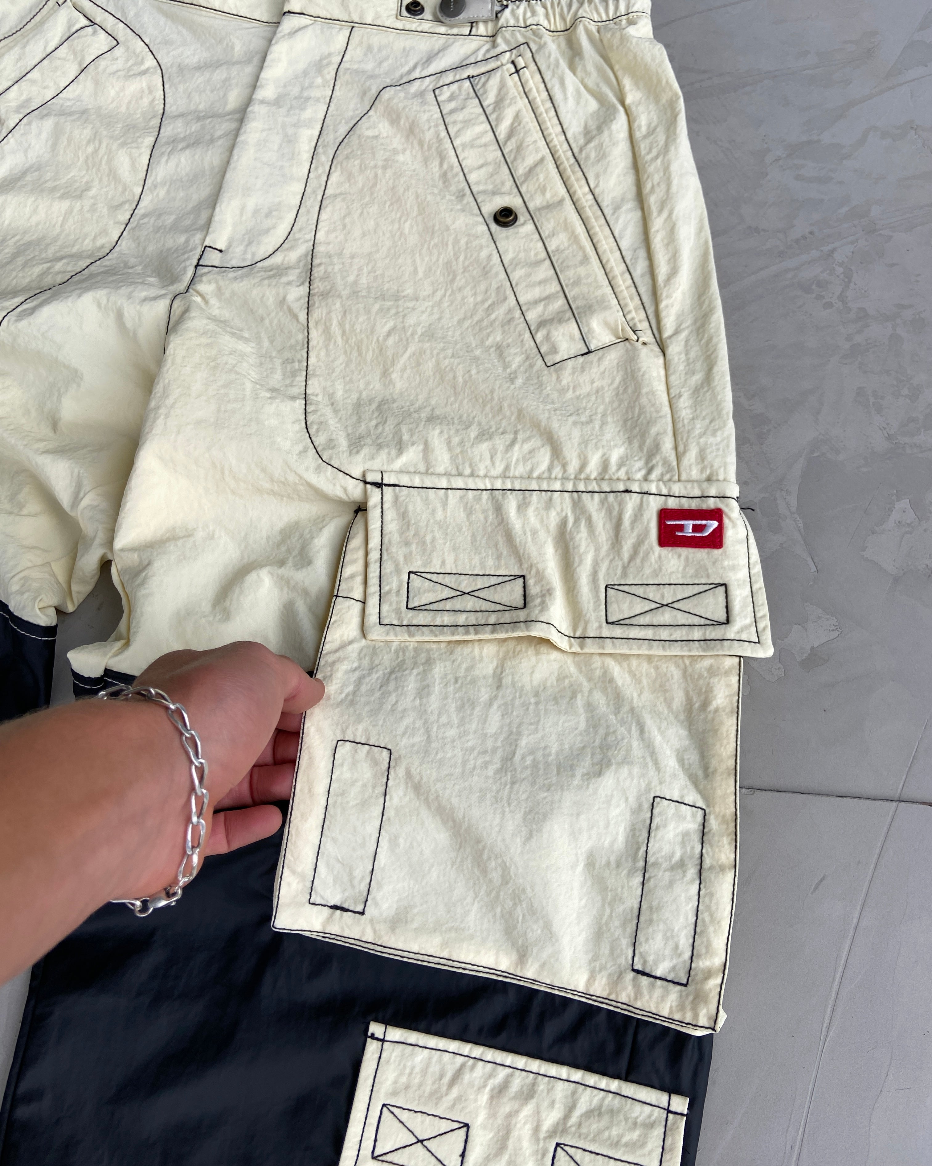 DIESEL AW22 NYLON CARGO TROUSERS - W32"