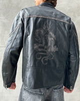 WILSONS 90'S DRAGON BLACK LEATHER JACKET - L