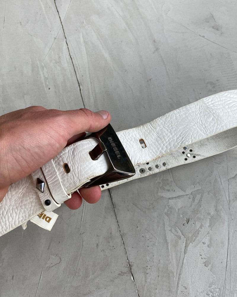 DIESEL 2000'S LEATHER STUDDED BELT