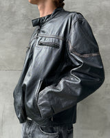 WILSONS 90'S DRAGON BLACK LEATHER JACKET - L