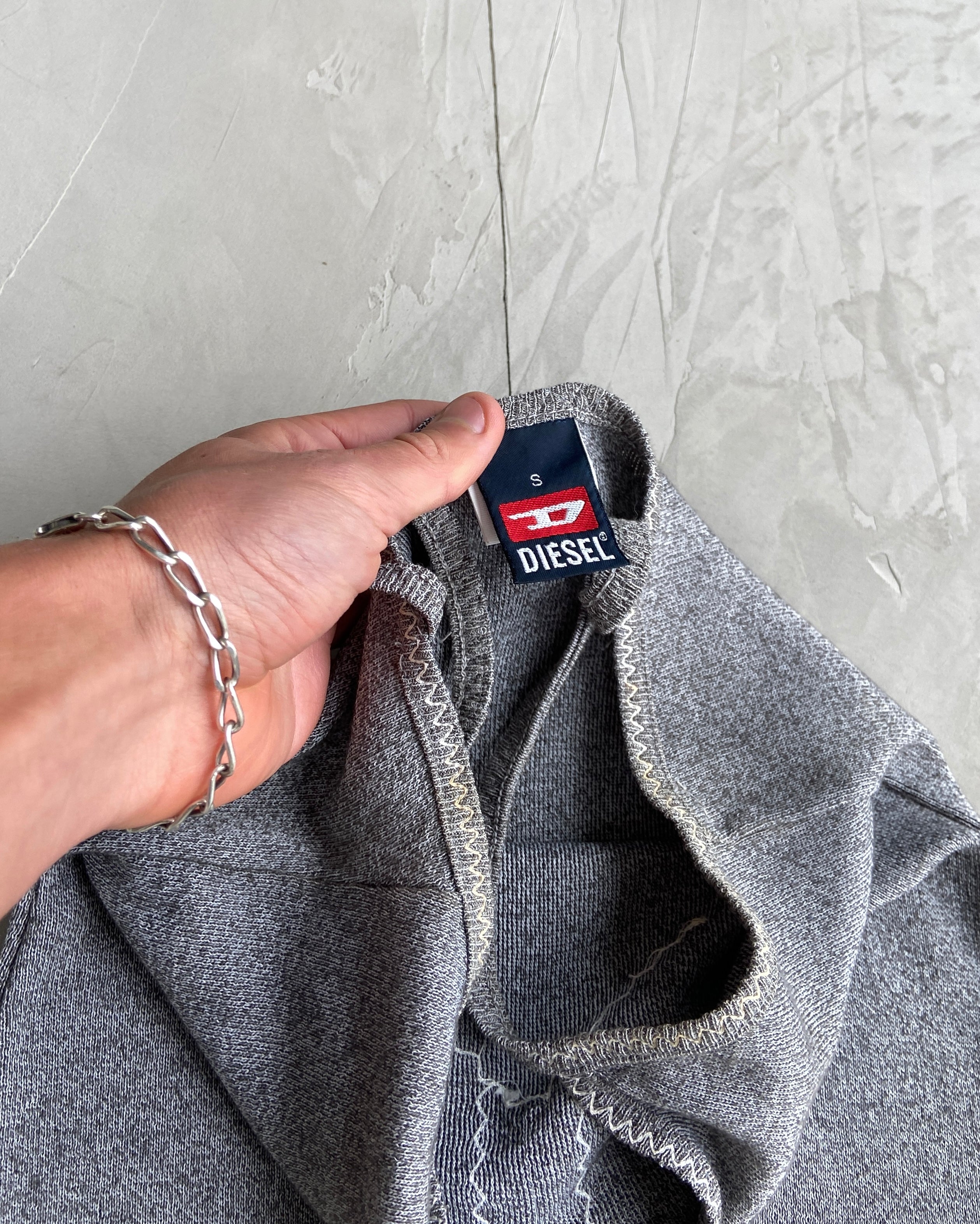 DIESEL 2000'S WOOL GREY MINI DRESS - S