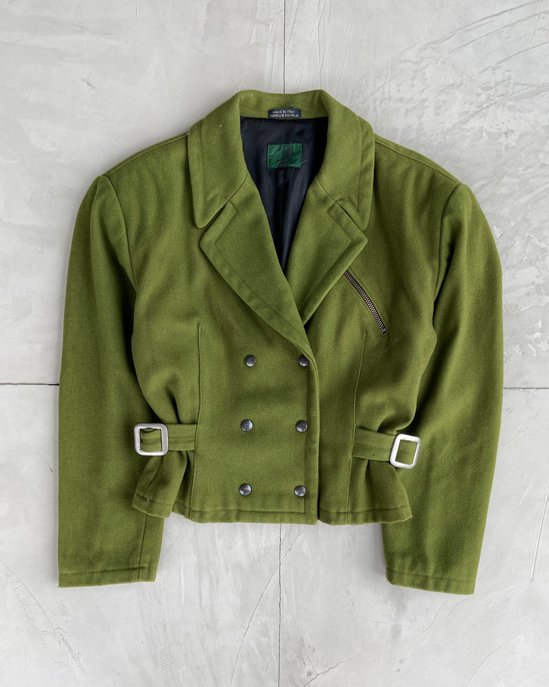 GAULTIER 'JUNIOR' JPG CROPPED GREEN JACKET - M