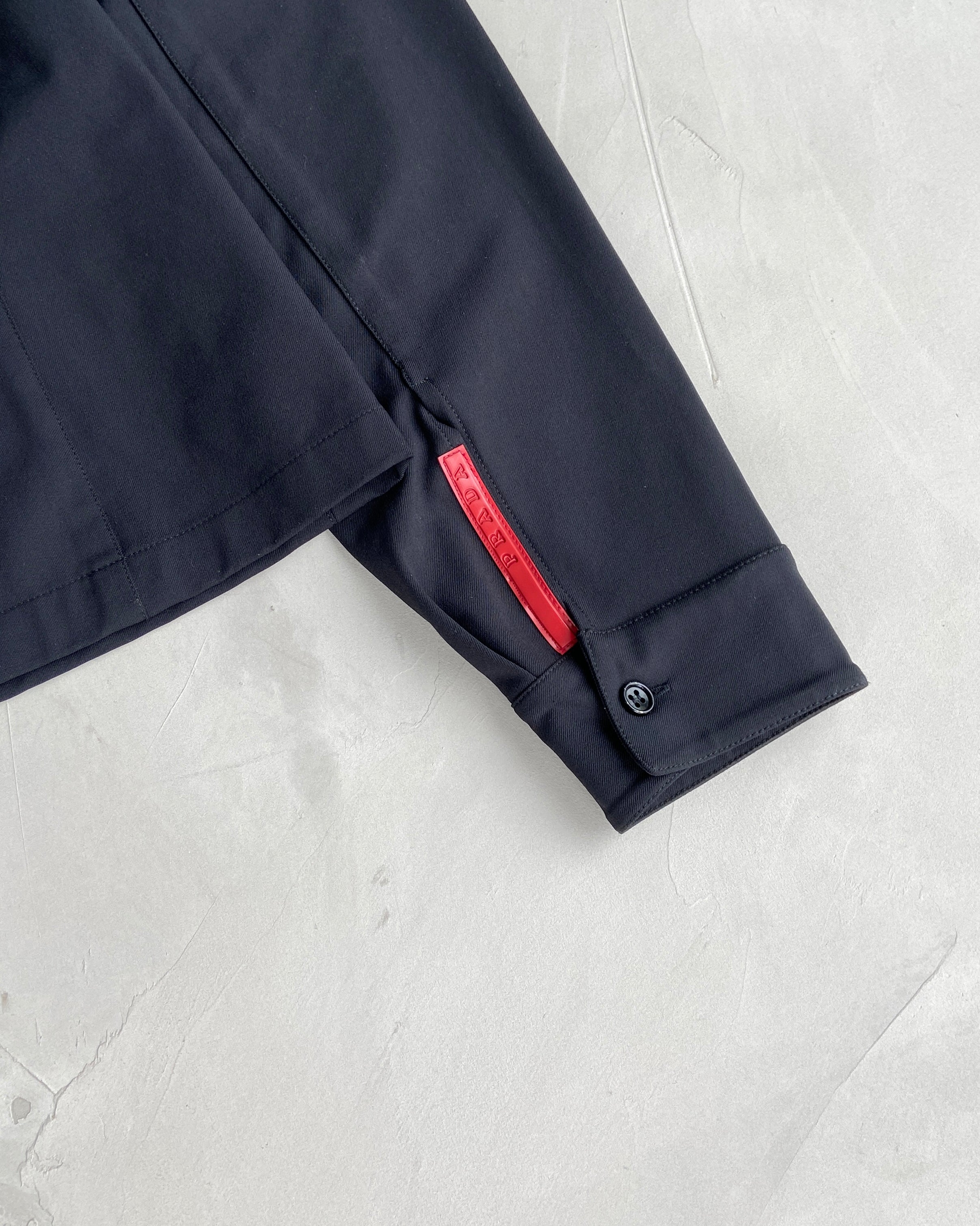 PRADA SPORT NYLON STRETCH ZIP UP SHIRT - L