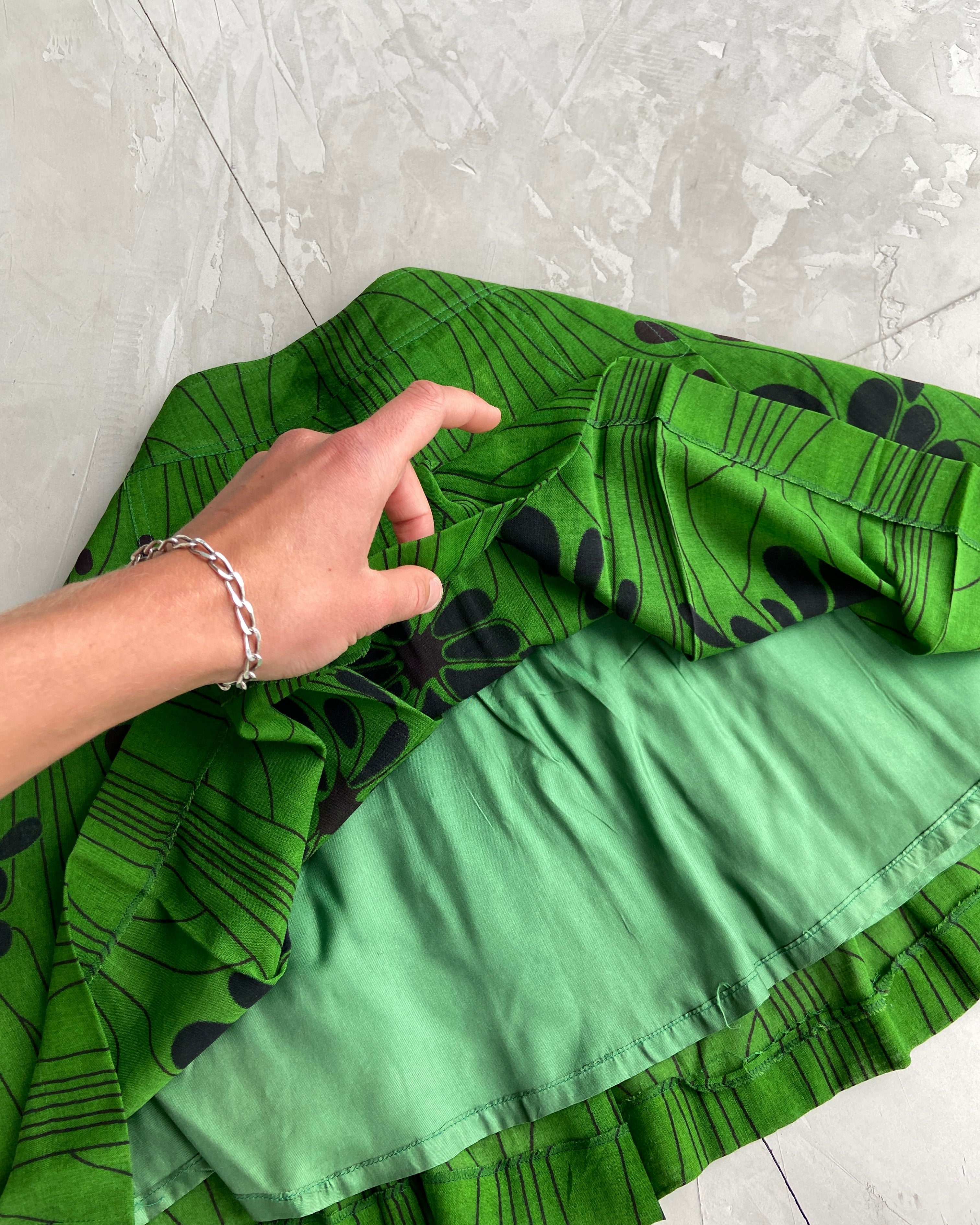 MIU MIU FW2001 PLEATED FLOWER SKIRT - M