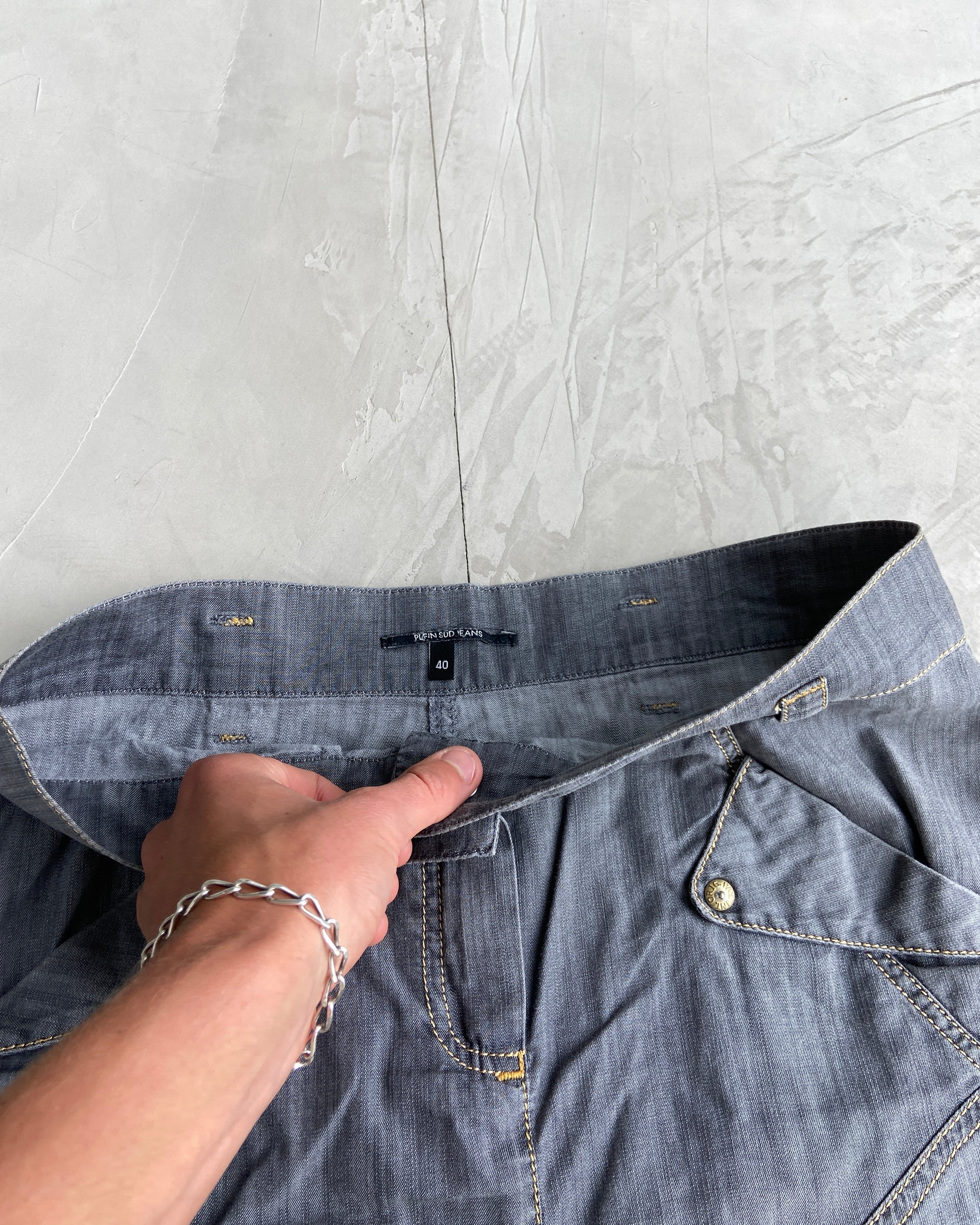 PLEIN SUD CONTRAST STITCH SKIRT - M