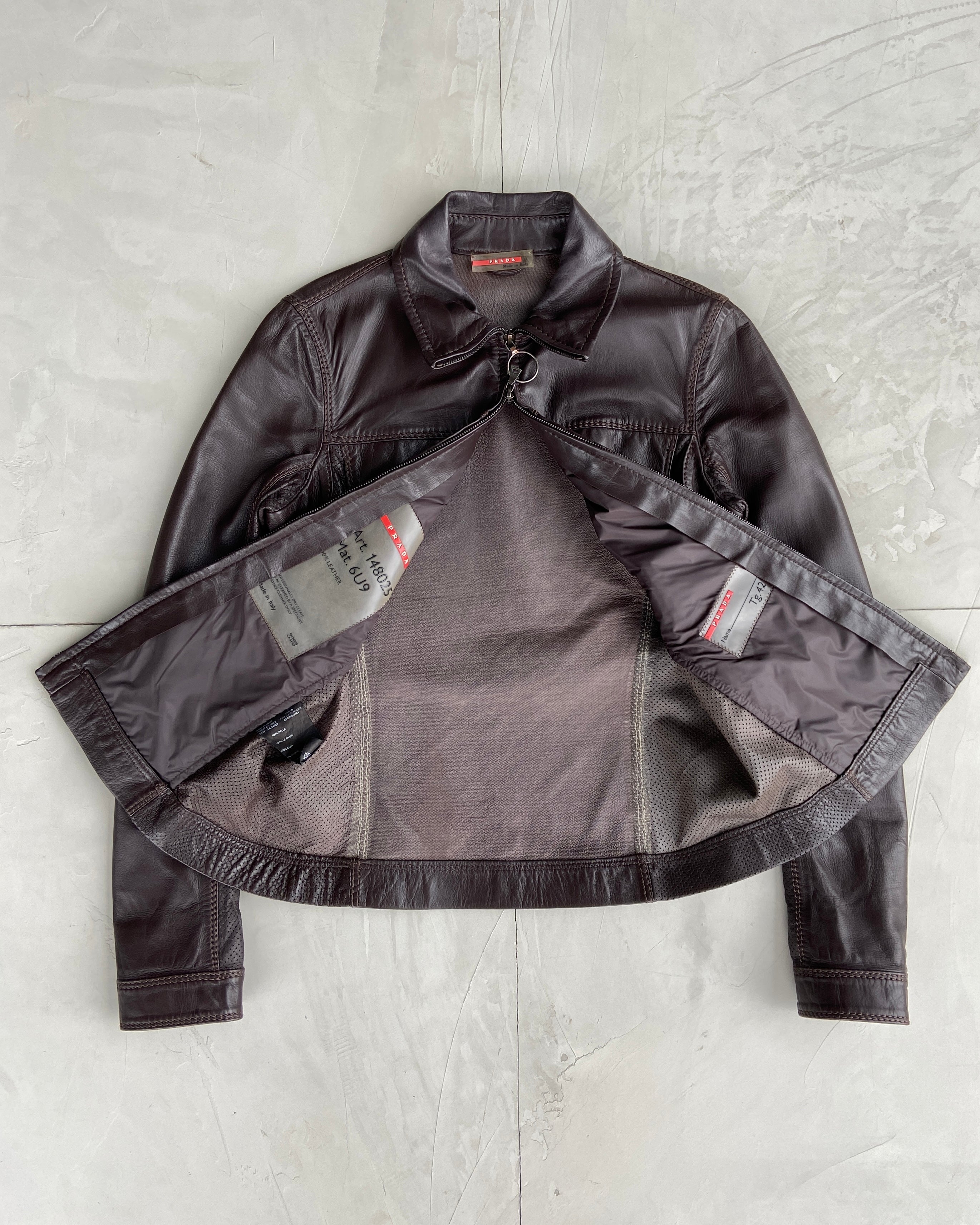 PRADA SPORT 2000'S LEATHER JACKET - M