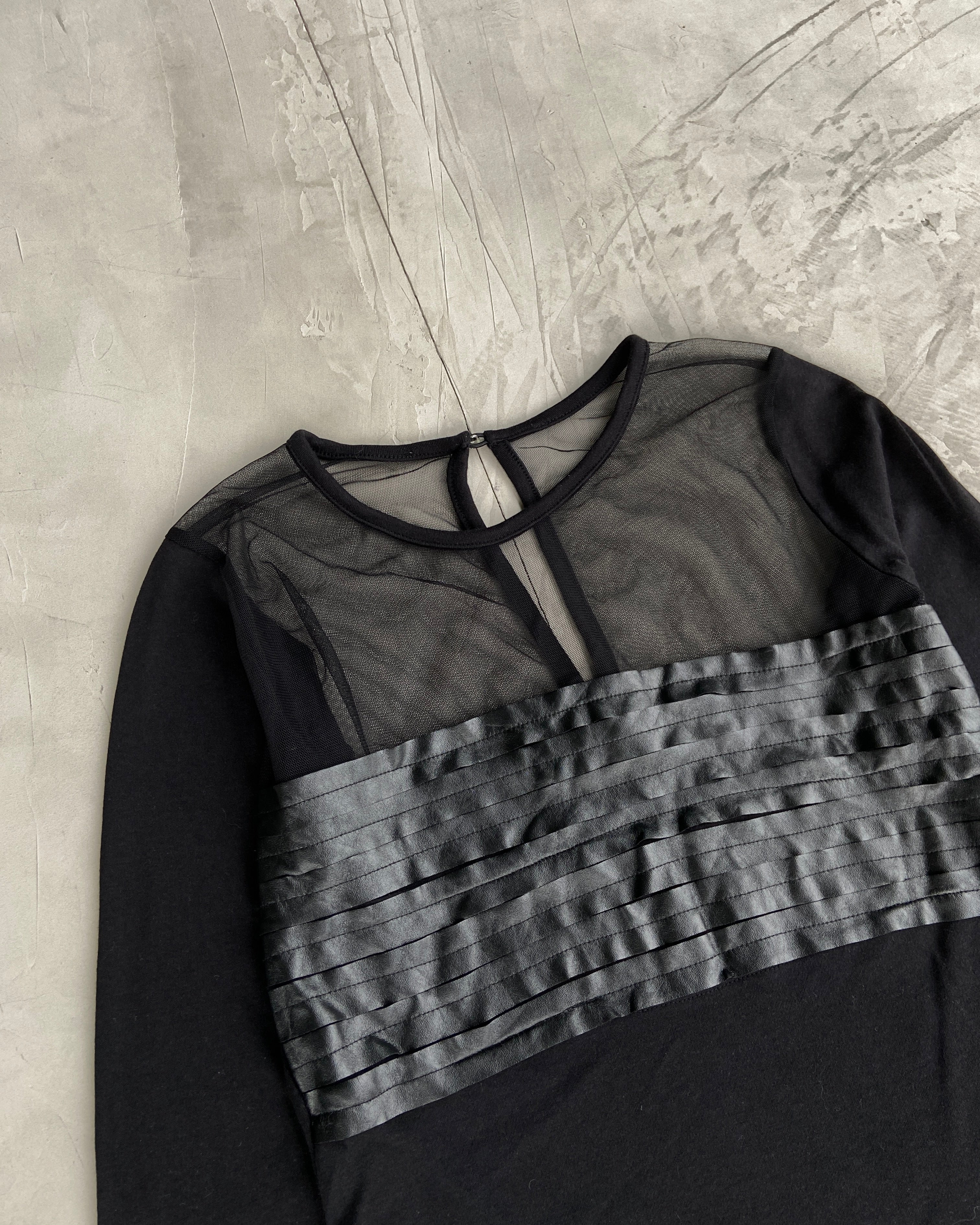 DIESEL LONG SLEEVE SHEER MESH TOP - M